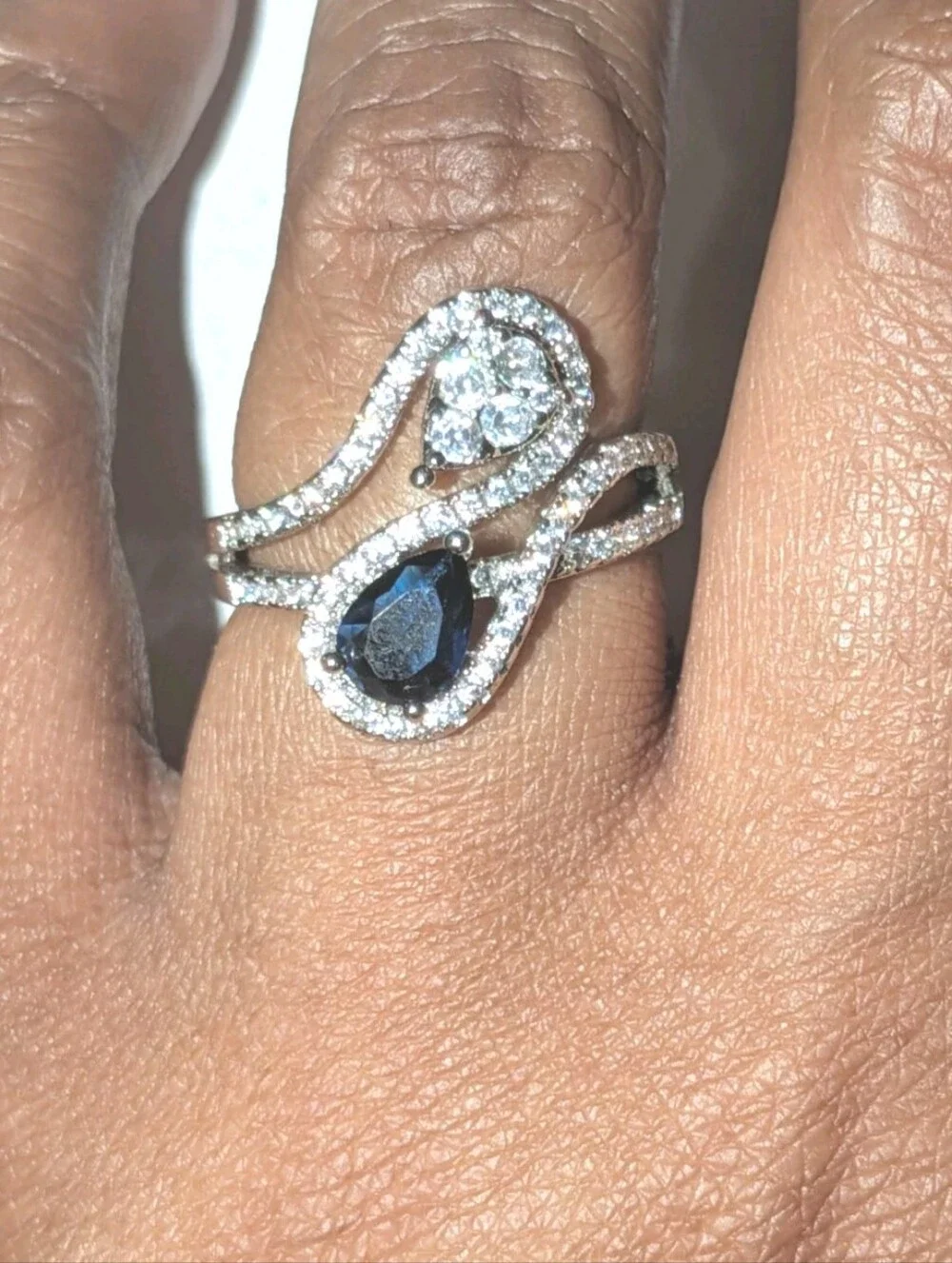 14k White Gold Plated 2.50 Ct Round Lab-Created Diamond Bypass Engagement Ring